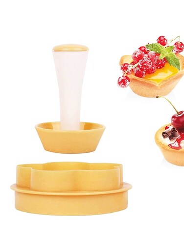 Dough Tamper Kit, Flower Round Cookie Cutters, Press for Baking Biscuit Cupcake Muffin Mini Pie Kitchen Tools