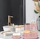 10 Piece Pink Bamboo Plastic Bathroom Accessories Set