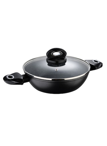 Orion Forged Aluminium Induction Bottom Non-stick Shallow Pot With Lid 24 x 6.5 cm