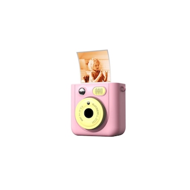 Kids Digital Instant Camera with LCD Screen, Pink and Yellow, Built-in Photo Printer
