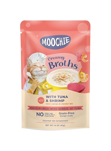 Moochie Kitten Creamy Broth With Tuna &amp; Shrimp 40G Pouch