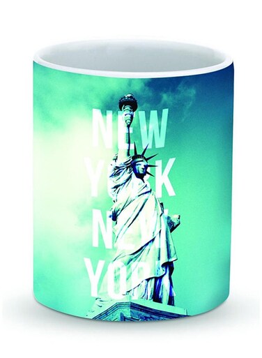 Premium New York New York Designer Mug Blue/Green/White 325ml