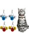 12 Bells Cat Dog Collar Bells, 4 Sets Jingle Bell for Cat Collar Dog Collar Charms Colourful Small Bells with Clasps Pet Collar Accessories Festival Party DIY Decoration (12 Bells)