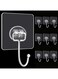 HANGMAI 10-Pack Large Adhesive Hooks for Hanging Heavy Duty 37lbs, Walls Hooks for No Damage, Towel Sticky Clear Hooks, Waterproof, Home, Bathroom, Kitchen, Office, and Outdoor