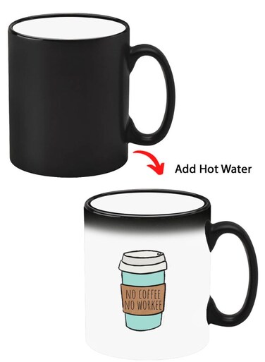Color Changing Heat Sensitive Ceramic Mug, Image Revealed When HOT Liquid is Added! No Coffee No work
