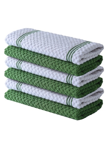 Xclusives Premium Kitchen Towels &acirc;&euro;&ldquo; Pack of 6, 100% Cotton 40cm x 70cm Absorbent Dish Towels - 425 GSM Tea Towel, Terry Kitchen Dishcloth Towels- Green Dish Cloth for Household Cleaning by Infinitee Xclusives