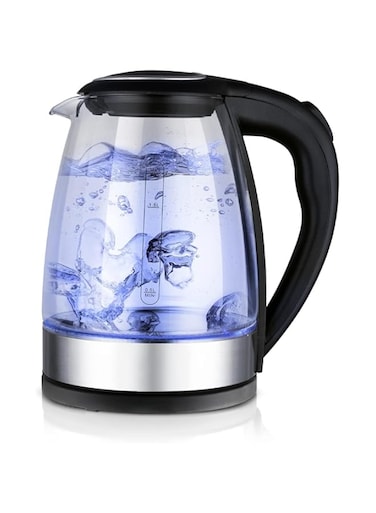 Electric Kettle, Glass Tea Kettle, BPA Free Hot Water Electric Kettle Warmer 2L with Fast Boil, Adida Tech Stainless Steel Boil Dry Protection Auto Shut-Off for Tea, Coffee Standard Silver
