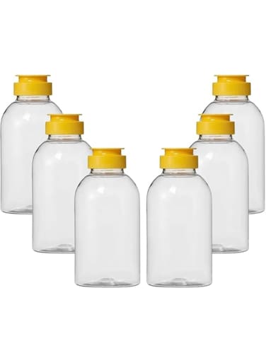 90ml Plastic Squeeze Honey Jars with Leak-Proof Flip-Top Caps, 6-Pcs,BPA-Free, Food-Grade Containers for Syrups, Sauces, Baking, and Kitchen Organizer &ndash; Ideal for Easy Dispensing &amp; Storage