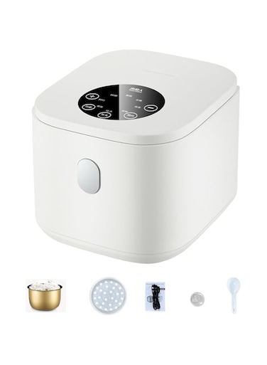 xisiciao FORUBAR 2.5L Rice Cooker, Digital Electric Rice Cooker Small, Smart Mini Rice Cooker, Personal Small Rice Cooker, Suitable for 1-3 People, Steamer Tray, Measuring Cups&amp;Spoon (Beige)