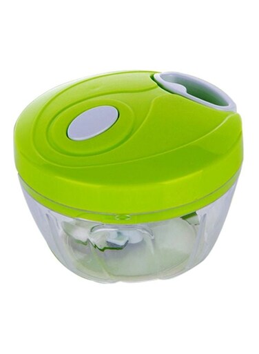 Multifunctional Hand Vegetable/Fruit Chopper Green/Clear/White 12.5x12.5x8.5cm