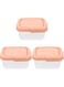 KASTWAVE Mini Plastic Cheese Holder with Cover, 3pcs Cheese Slice Crisper Nut Butters Containers, Butter Cheese Cases Fridge Mini Storage, PP Food Box, Pink
