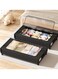 Underbed storage box, with wheels and lid 80 x 43 x 16 cm, Storage drawer, Large clothing and shoe organizer, Rolling drawer Container for blankets and toys (black, 2-pack)