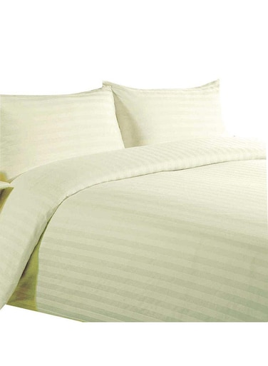 COLLECTION Stripe Single Cream Duvet Cover set with Single Pillow Case 160x220 cm