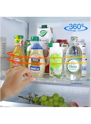 Large Lazy Susan Rotating Turntable Organizer, 360 Rotating Storage for Kitchen, Pantry, Cabinet, Table, and Fridge, Clear Plastic (15.7 inches)