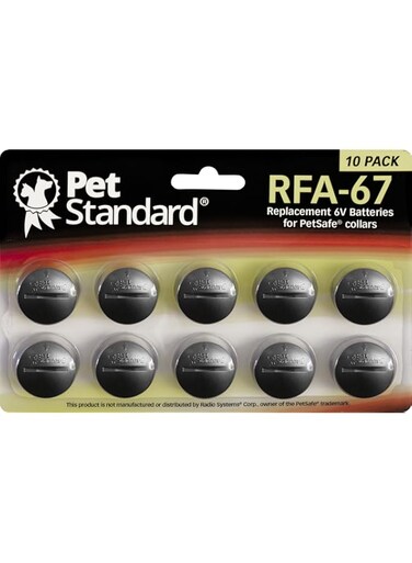PET STANDARD RFA-67 Replacement Batteries Compatible with PetSafe Dog Collars (Pack of 10)