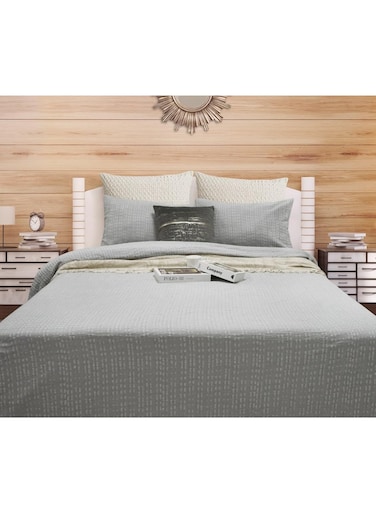 MANTIS 100% Cotton Jacquard Duvet Cover Set King Size 260x240cm with 2 Pillow Shams &acirc;&euro;&ldquo; Boho Chic Geo Pattern Bedding Set, Breathable &amp; Soft Washed Cotton, Luxury Comforter Cover Set