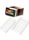 2PCS Plastic Eyeshadow Palette Organizer, 7-Section Makeup Cosmetic Storage Holder Display Stand, Transparent Desktop Shelf