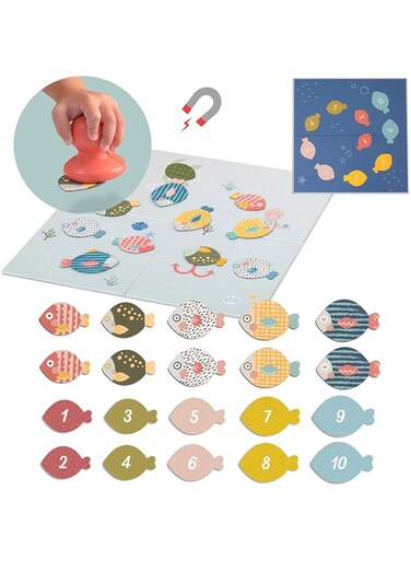 Taf Toys My First Magnetic Fishing Game. Double-Sided Fish Board Game. 6 in 1 Educational Toy for Toddlers. Catch, Count, Sort Fun. Gift Suitable for Boys &amp; Girls 1 Year Old +