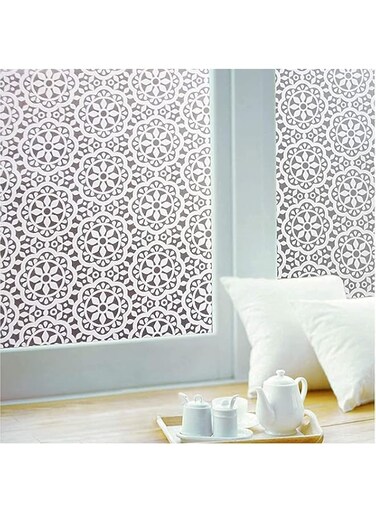 SYOSI Window Privacy Film Frosted Glass Window Film Stained Glass Window Film Snowflake Pattern Window Sticker Window Cling Privacy Film UV Blocking for Home Office 200CM*45CM