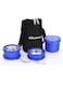 Stainless Steel Boss Pro Lunch Box, Steel Range, Microwave Safe and Leak Proof , 3 Air-Tight Containers with Bag , with Steel Spoon, Keep Food Hot (Blue)