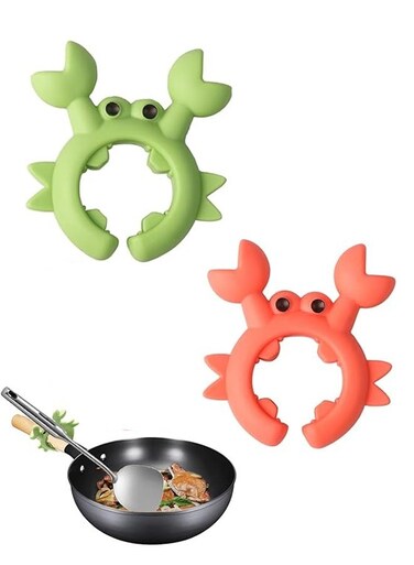 Crab Spoon Holder for Pot Crab Utensil Holder Crab Spoon Rest Crab Spatula Holder Silicone Crab Utensil Holder Adjustable Crab Utensil Holder for Placing Spoons Spatulas After Cooking