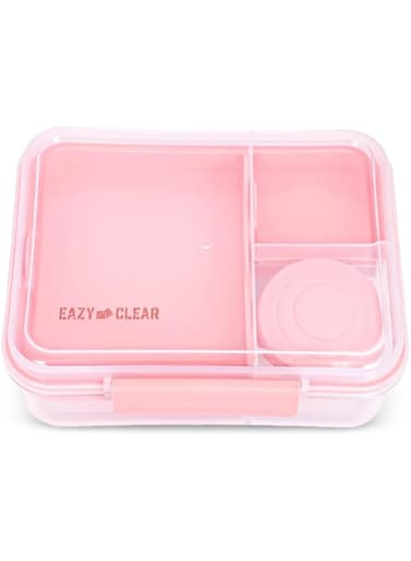 Eazy Kids 3/4/5 Compartment Convertible Bento Lunch Box with Gravy Bowl, Pink