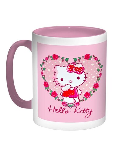 Kitty Printed Coffee Mug Pink/White/Red