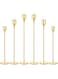 6Pcs Lemon Gold Candle Holders,Set of 6 Tall Taper Gold Candlestick fit 3/4" Thick Pillar Candle Led Modern Metal Candles, Elegant Stands Decorative Table Centerpieces for Dinning Party Decorative