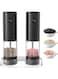 Profelinx Electric Salt and Pepper Grinder Set, Battery Operated Salt and Pepper Shakers Set, 4 AAA Battery Powered Auto Peppermill Light, Adjustable Coarseness