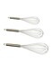 3-Piece Egg Whisk Set Silver 8, 10, 12