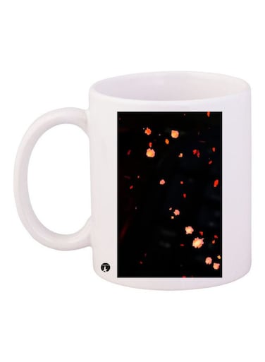Printed Ceramic Coffee Mug White/Black