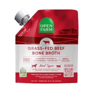 Open Farm Grass Fed Beef Bone Broth Meal Topper for Dogs &amp; Cats 12OZ
