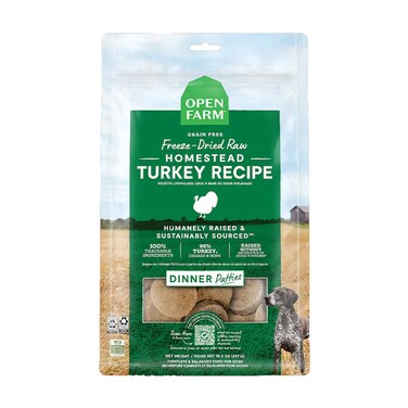 Open Farm Freeze Dried Raw Homestead Turkey Patties Dry Dog Food-297G