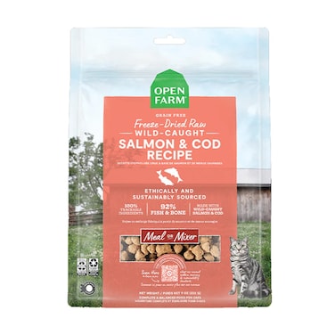 Open Farm Freeze Dried Raw Salmon &amp; Cod Morsels Dry Cat Food 99G
