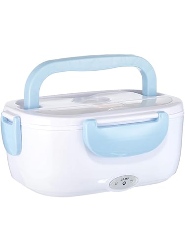 1.05 Liter The Electric Heating Lunch Box, White/Blue - BY-085
