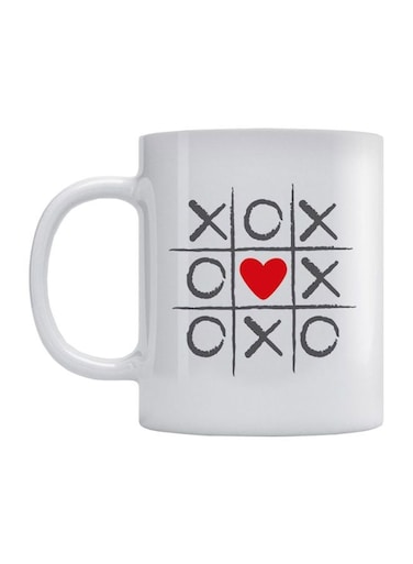 X O Game Printed Coffee Mug White/Black/Red
