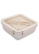 Square Lunch Box with Cutlery and Transparent Lid - Durable Lunchbox, Food Container, for School Lunches, and Travel, Leak-Proof, with Convenient Cutlery and Transparent Lid