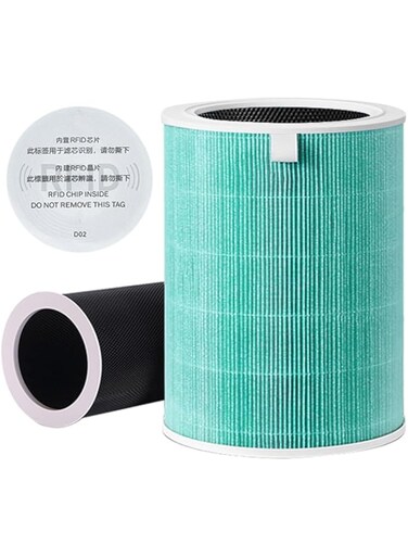 Zertylre Antibacterial Version Replacement Filter Compatible with Xiaomi Mi 2S/3/3C/2H/Pro/3H Air Purifier, Pm2.5 Formaldehyde Removal, 3-in-1 H13 True HEPA Filter and Activated Carbon（Green 1 Pack）