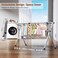 Clothes Drying Rack, 2.4M Adjustable Clothes Airer Laundry Drying Rack, Foldable Heavy Duty Stainless Steel Clothes Dryer Stand Horse with 20 Windproof Hooks &amp; 12 Clips for Outdoor Indoor Use