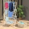 3-Tier Clothes Drying Stand,Foldable Clothes Rack for Air Drying Clothing, Sturdy Durable Clothes Dryer,Stainless Steel Laundry Drying Stand for Indoor, Outdoor, Balcony