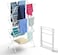 3-Tier Clothes Drying Stand,Foldable Clothes Rack for Air Drying Clothing, Sturdy Durable Clothes Dryer,Stainless Steel Laundry Drying Stand for Indoor, Outdoor, Balcony