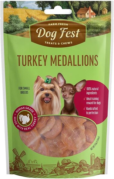Dog Fest FARM FRESH TURKEY MEDALLIONS FOR SMALL BREEDS 55g