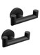 NearMoon Bathroom Double Towel Hook- SUS304 Stainless Steel Robe Towel Holder, Heavy Duty Double Coat Hook for Bathroom Livingroom Kitchen Wall Mounted, 2 Pack (Matte Black)