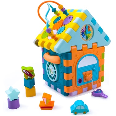 Huanger - Baby Activity Cube Learning Toy Multi-Functional - Multicolor