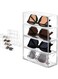 Diylove Transparent Sunglasses Organizer, Acrylic Eyeglass Case with 4 Lid Drawer Organizer, Multipurpose Drawer Organizer Tray Supplies for Bathroom, Dorm, Desk, Countertop, Office,6.9 &quot;x 2.6&quot; x9.7