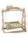 NeoStyle Wooden Cat Hammock Bed，Kitten Pet Standing Swing Toys，Cat Swing Bed for Sleeping, Playing, Climbing, and Lounging (green（Linen cloth）)