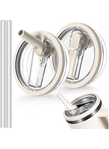 infinitely.S for Stanley Thermos, 2PCS Replacement Lids And Straws For 40 oz Cups, Spouts And Dustproof Glass Lids Reusable Cup Accessories, Cup Accessories for Stanley