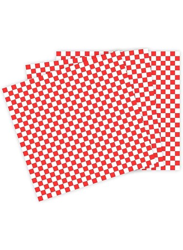 AYF 100pcs Wax Paper Basket Liners - Sandwich Wrap - Grease Resistant Deli Wrap - Red and White