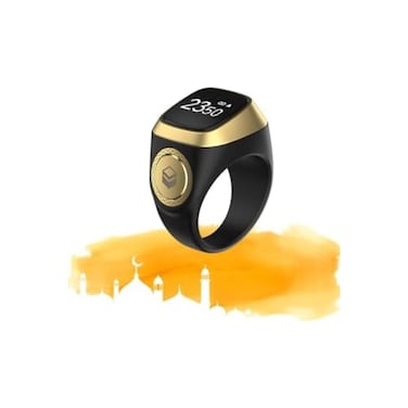 Smart Zikr Tasbih Ring with OLED Display &ndash; Muslim Prayer Reminder, Bluetooth Zikr Counter,