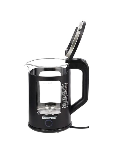 Geepas Double Layer Glass Kettle, 1.7 Ltr Capacity, GK38049   Auto Shutoff &amp; Boil-Dry Protection   Cordless With Blue LED Light   360 Degree Cordless Base
